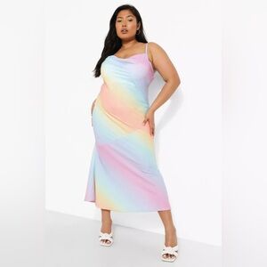 NWT Boohoo rainbow maxi dress Size 22